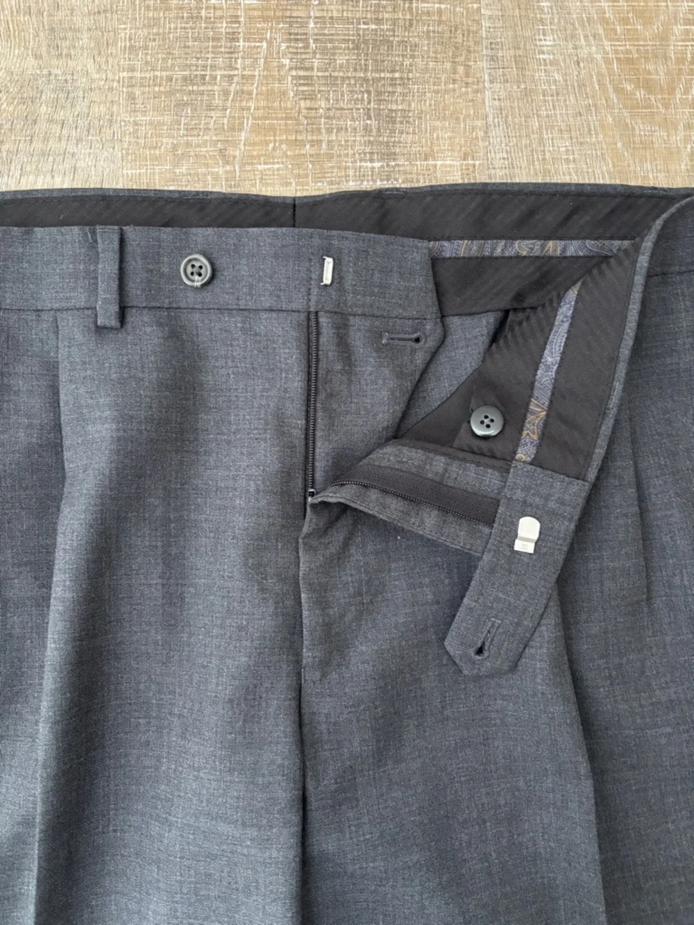 LRL Ralph Lauren Total Comfort Wool Dress Pants Men 38x30 Gray Classic Office
